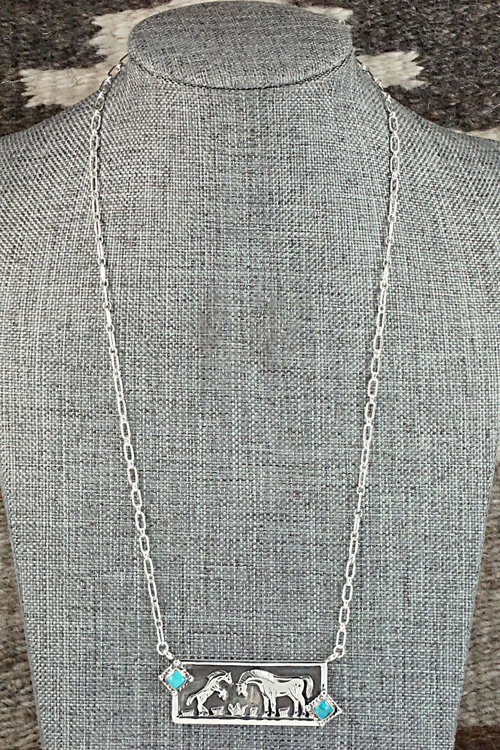 Turquoise & Sterling Silver Necklace - Jeremy Delgarito
