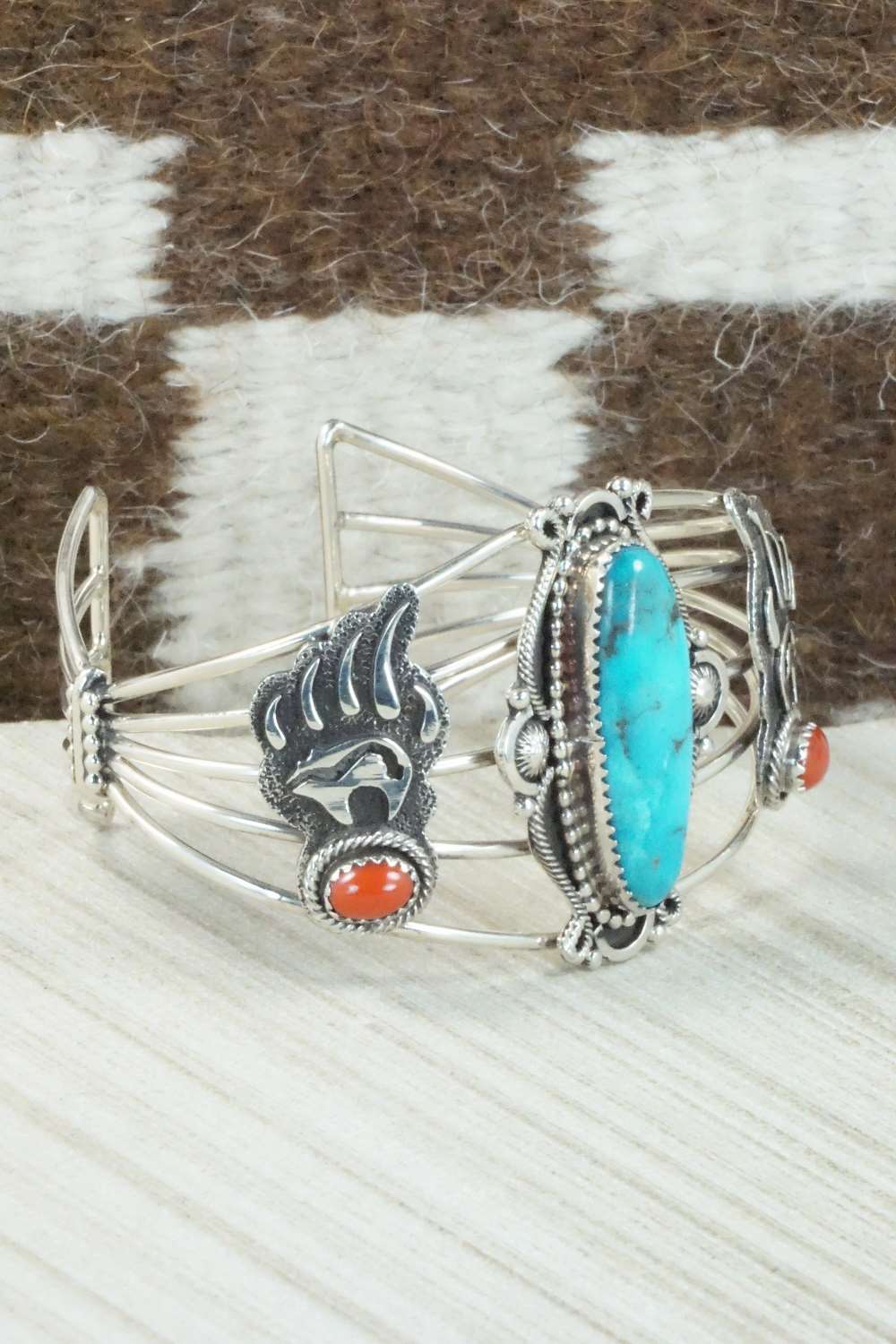 Turquoise and Sterling Silver Bracelet - Navajo