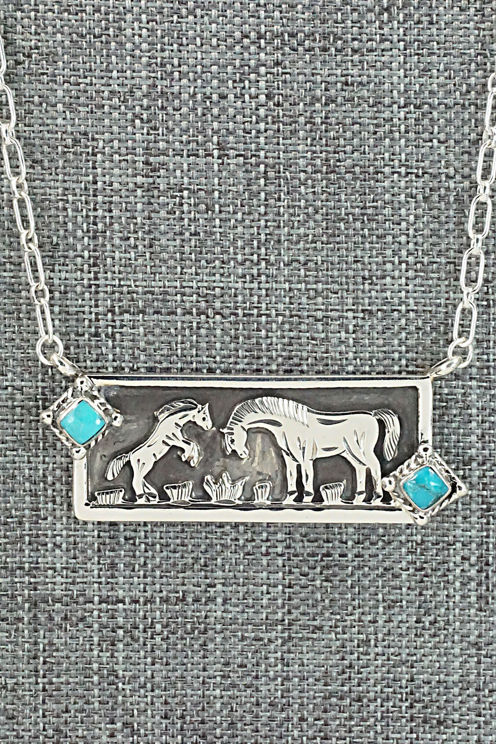 Turquoise & Sterling Silver Necklace - Jeremy Delgarito