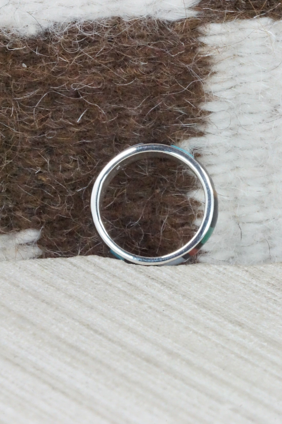 Multi Stone & Sterling Silver Ring - Rose Ukestine - Size 6.5