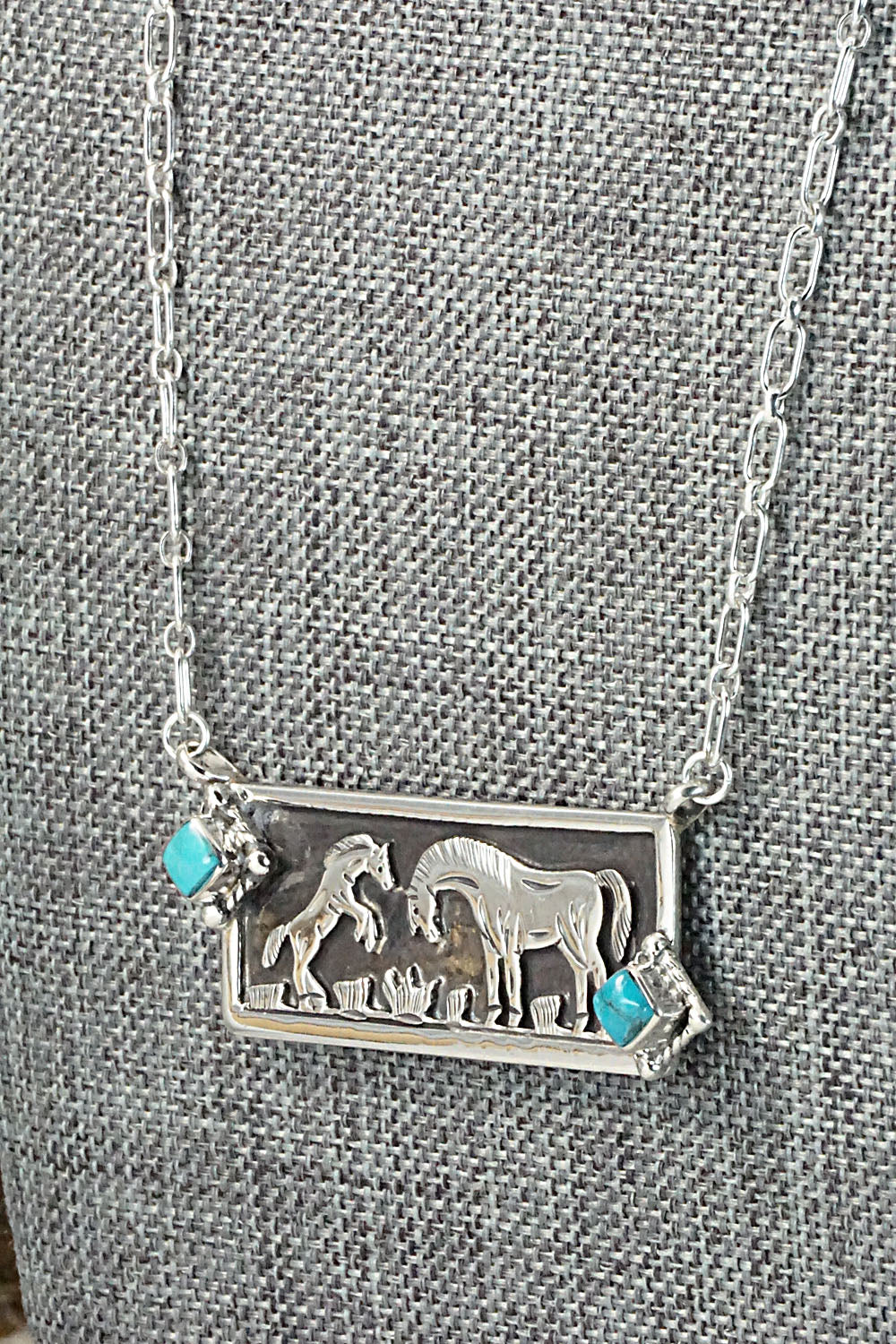 Turquoise & Sterling Silver Necklace - Jeremy Delgarito