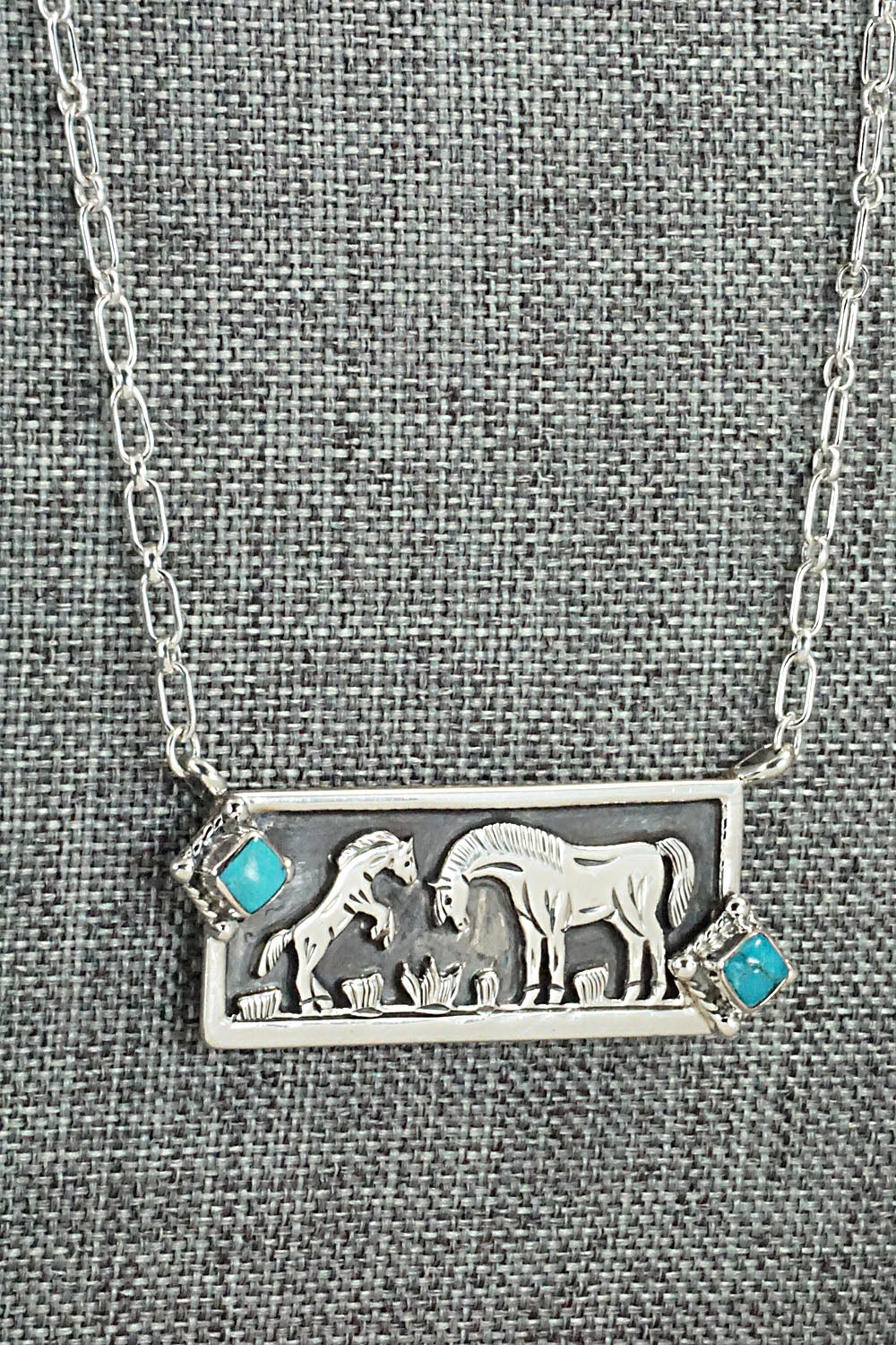 Turquoise & Sterling Silver Necklace - Jeremy Delgarito