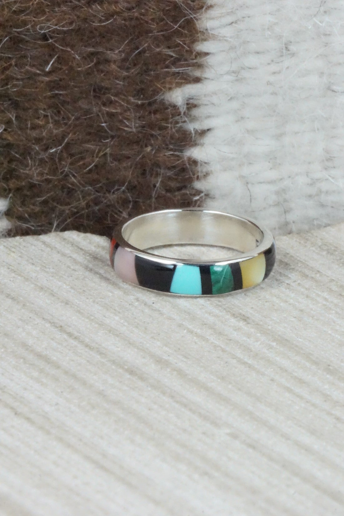 Multi Stone & Sterling Silver Ring - Rose Ukestine - Size 8
