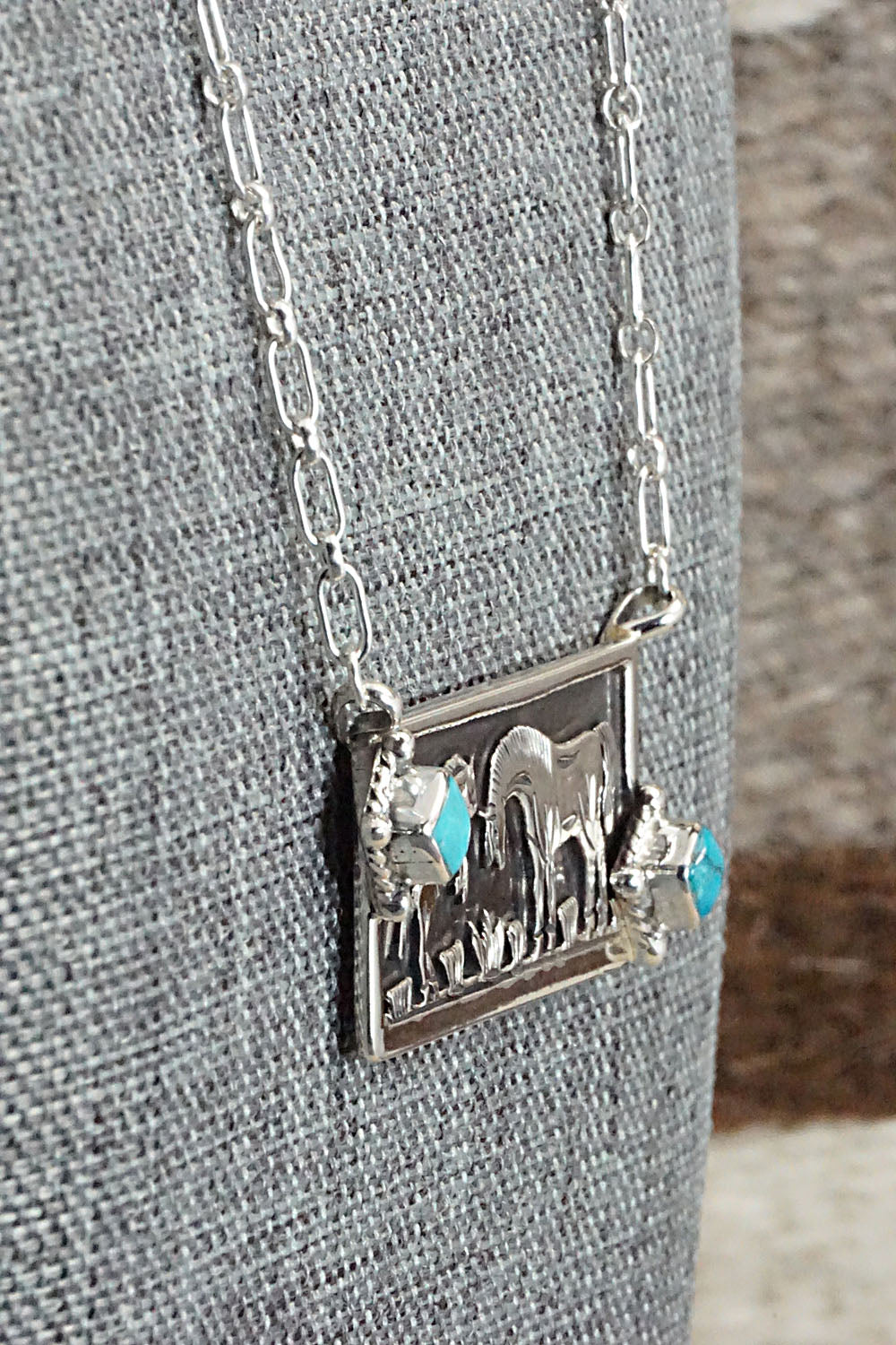Turquoise & Sterling Silver Necklace - Jeremy Delgarito