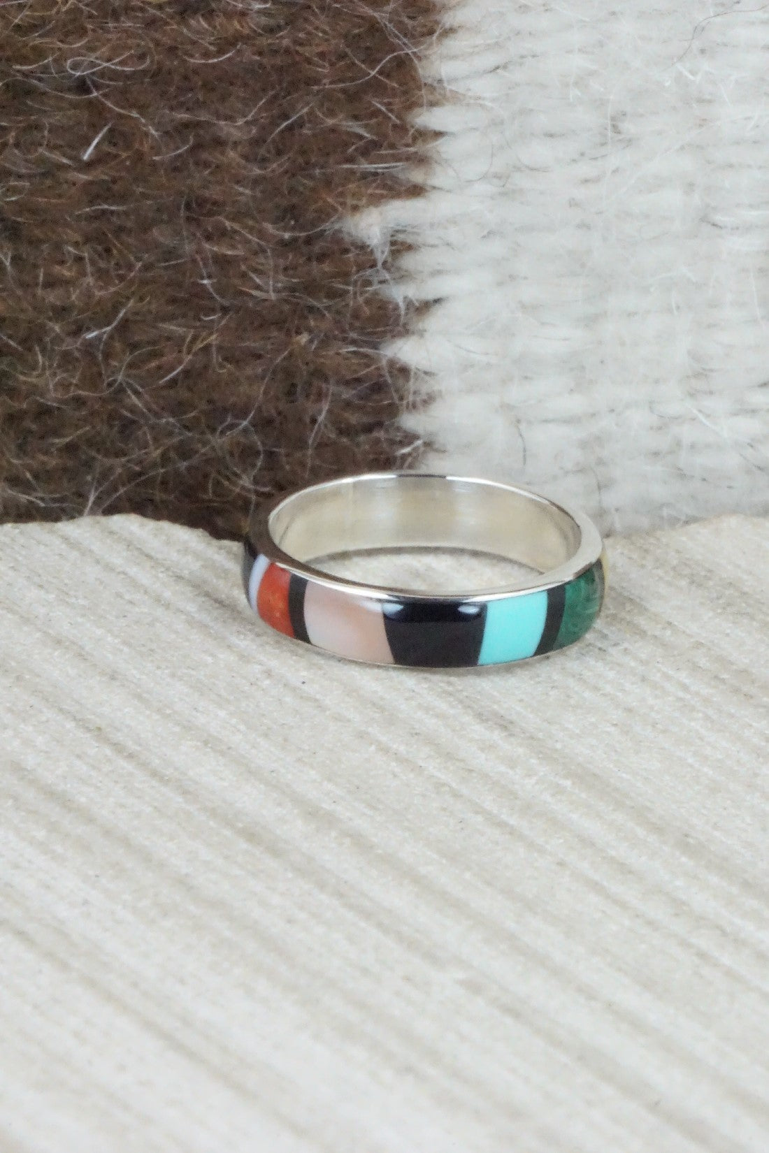 Multi Stone & Sterling Silver Ring - Rose Ukestine - Size 8