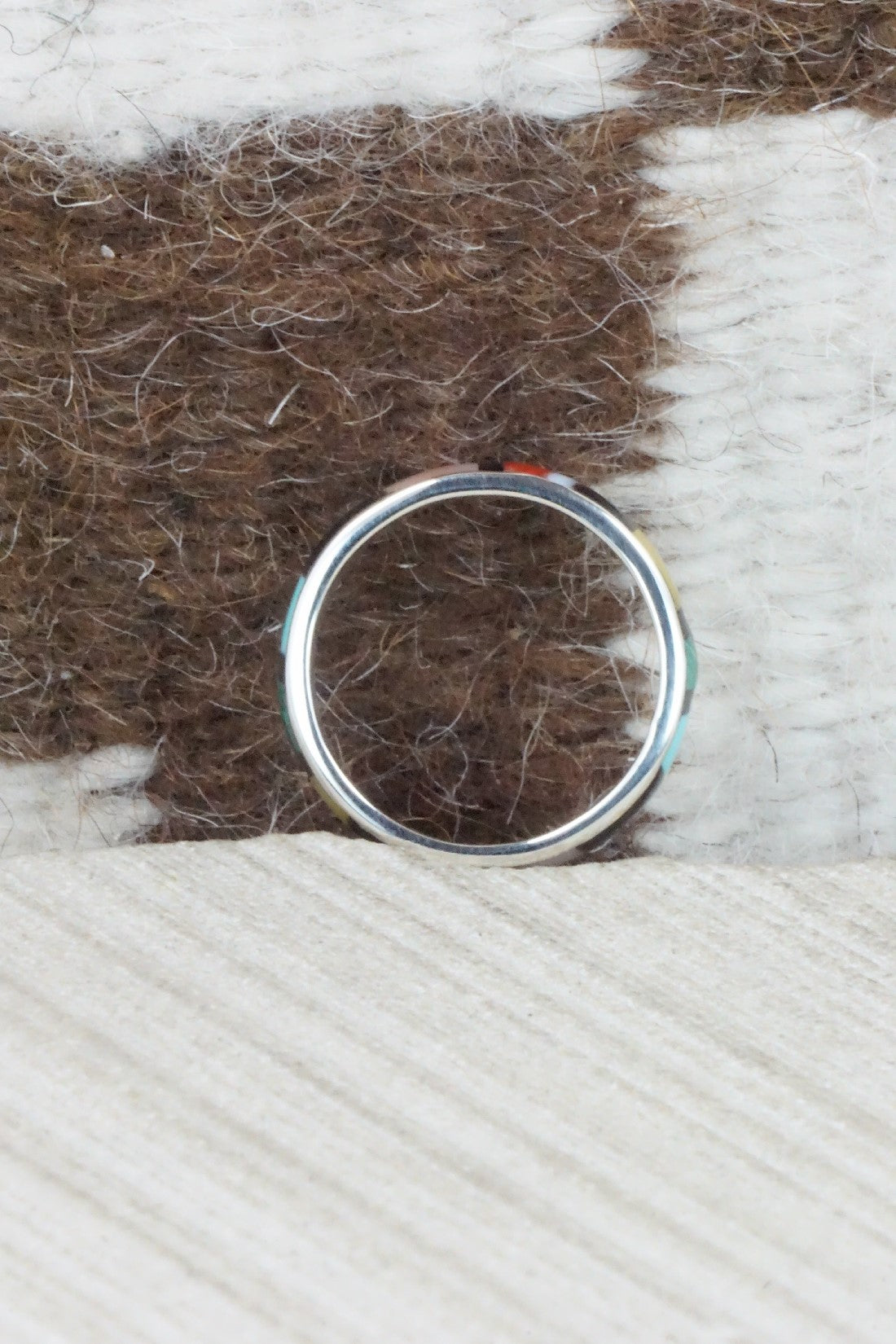 Multi Stone & Sterling Silver Ring - Rose Ukestine - Size 8