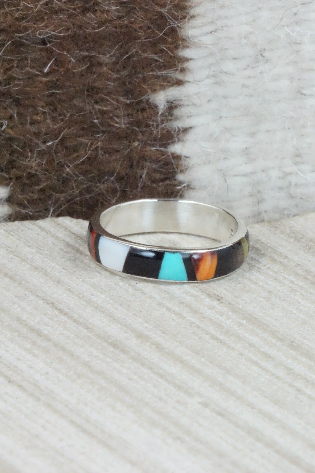 Multi Stone & Sterling Silver Ring - Rose Ukestine - Size 10