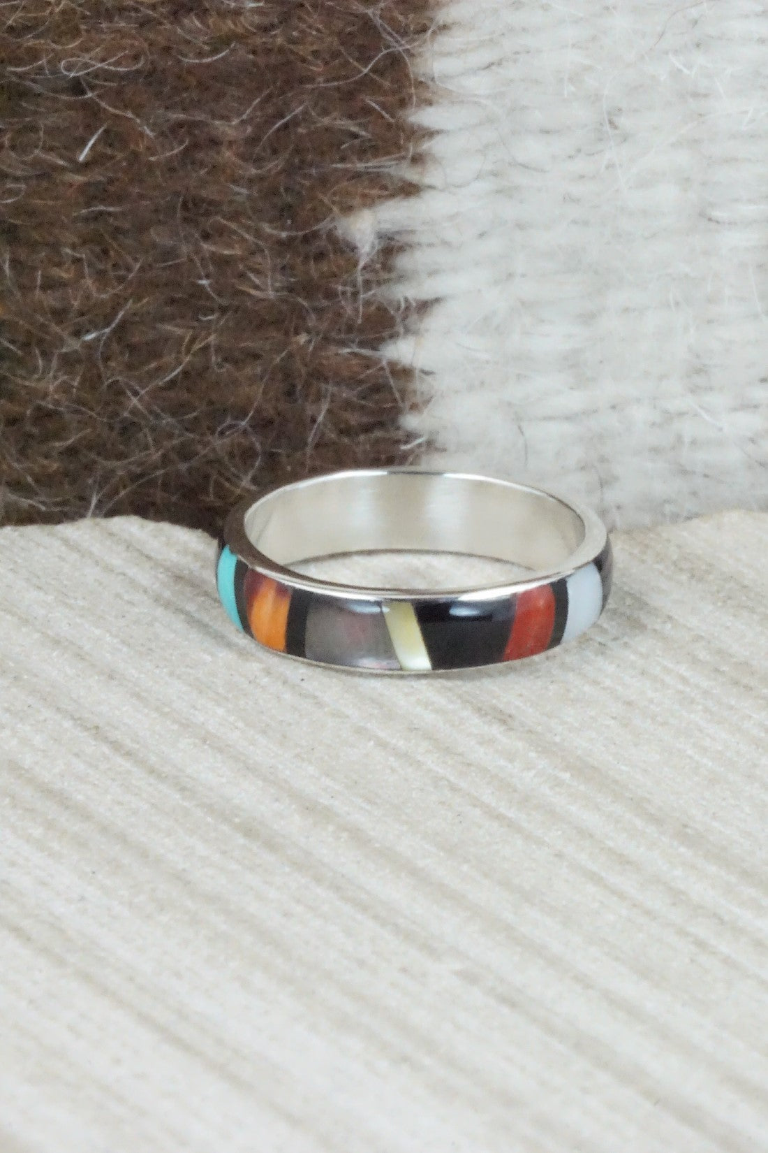 Multi Stone & Sterling Silver Ring - Rose Ukestine - Size 10