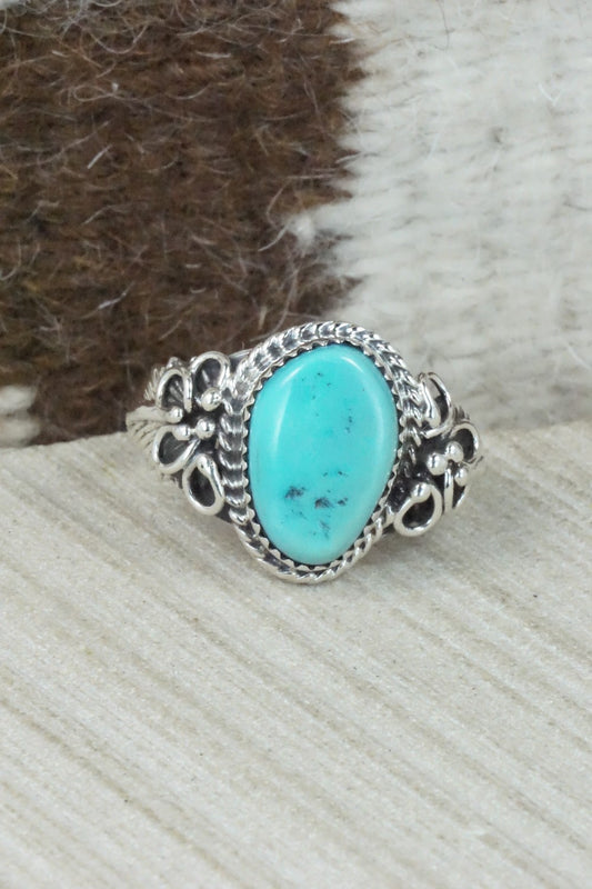 Turquoise and Sterling Silver Ring - Jeanette Saunders - Size 12.75