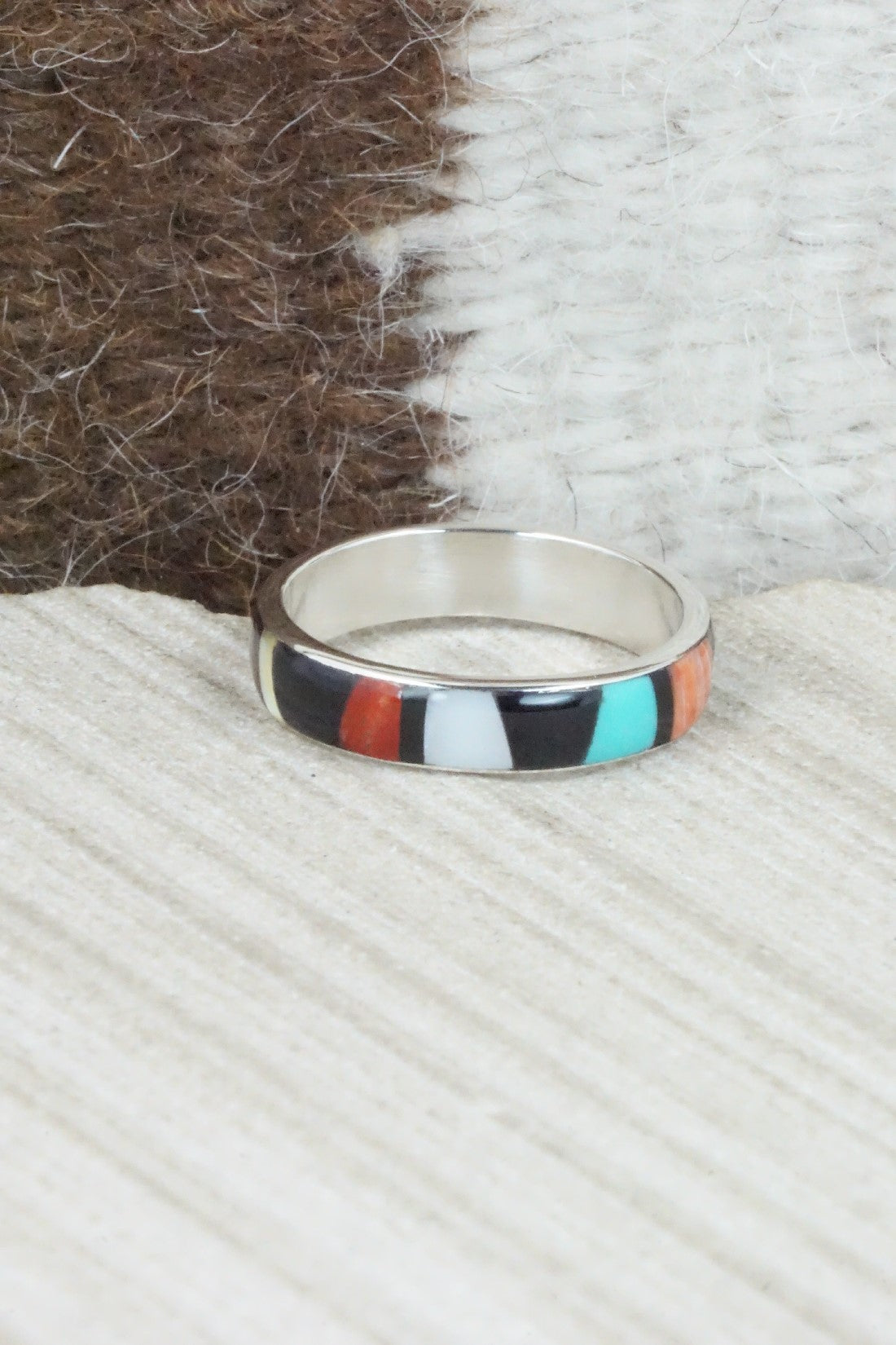 Multi Stone & Sterling Silver Ring - Rose Ukestine - Size 10