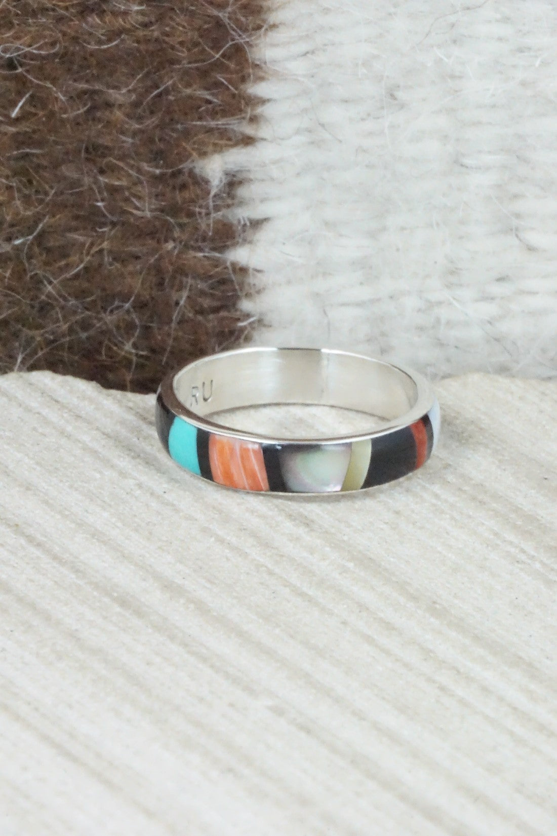 Multi Stone & Sterling Silver Ring - Rose Ukestine - Size 10