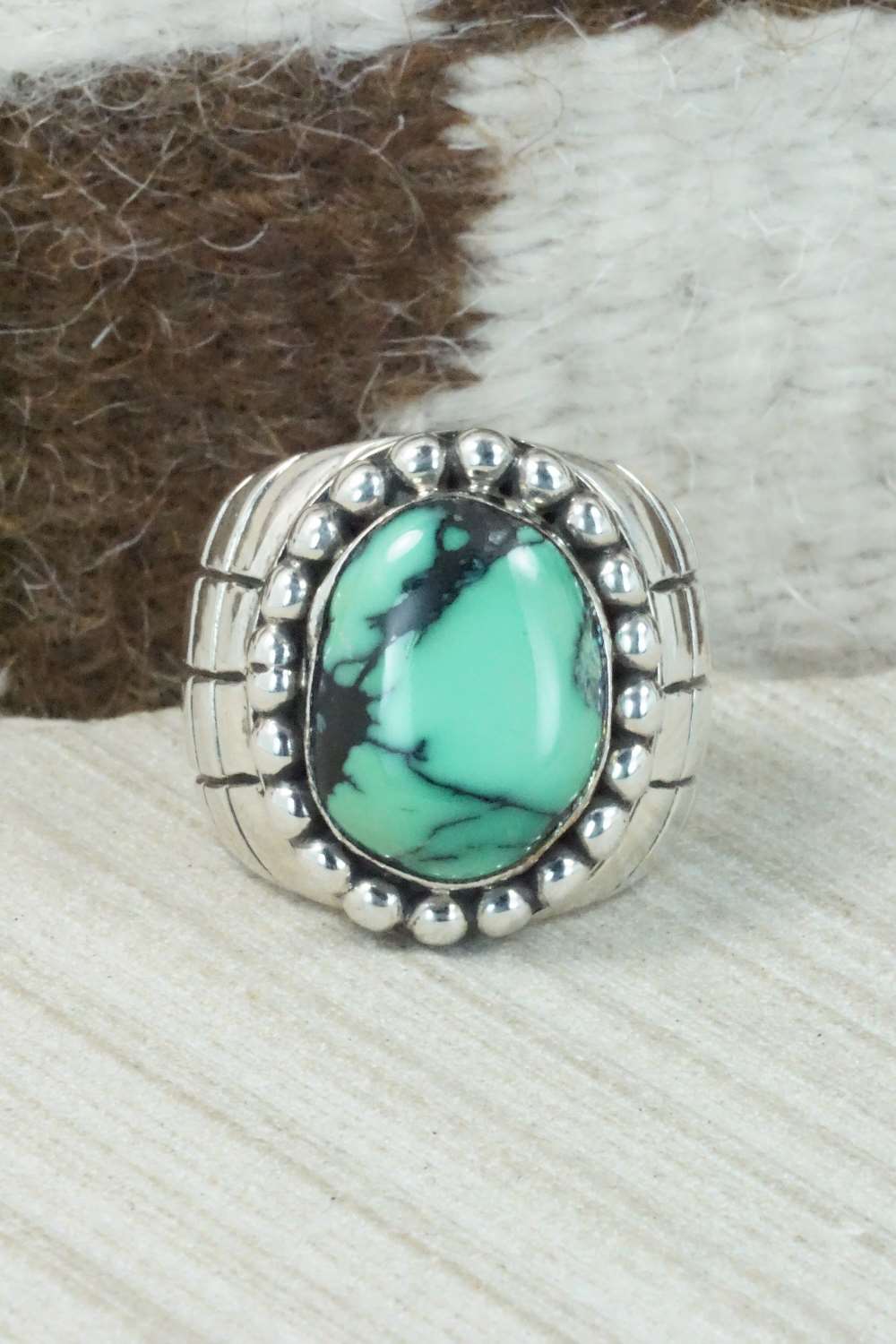 Variscite and Sterling Silver Ring - Navajo - Size 11