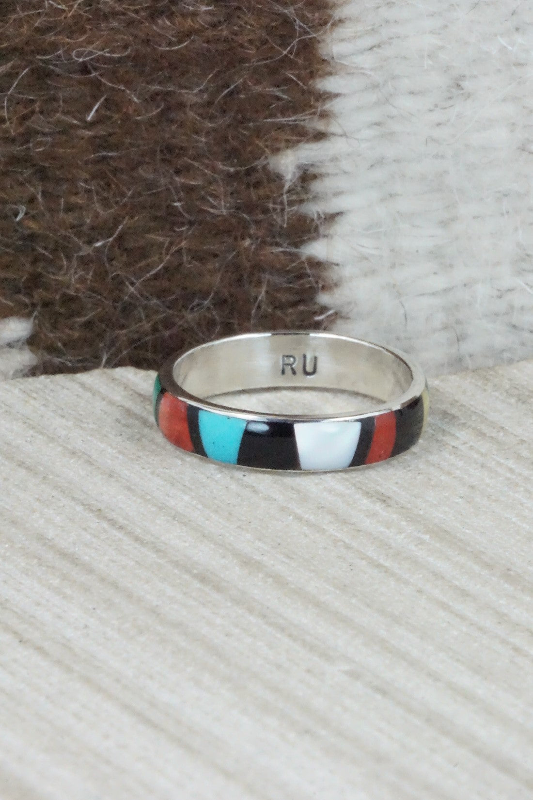 Multi Stone & Sterling Silver Ring - Rose Ukestine - Size 10