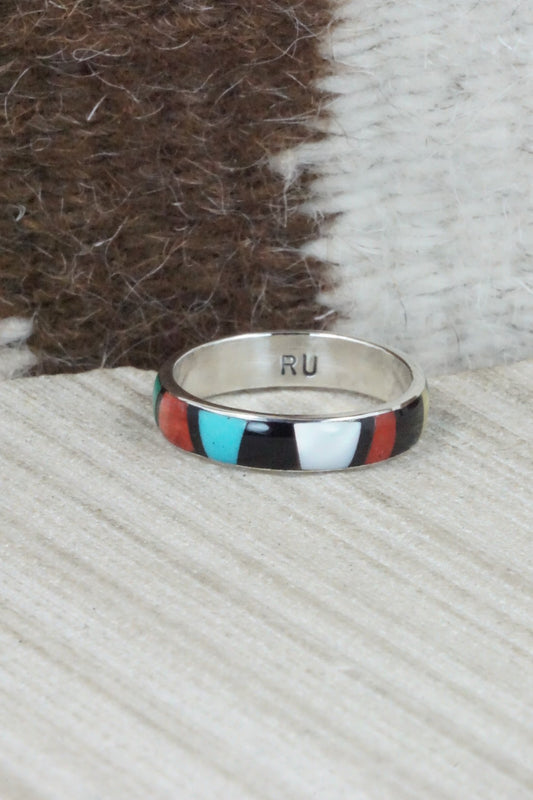 Multi Stone & Sterling Silver Ring - Rose Ukestine - Size 10