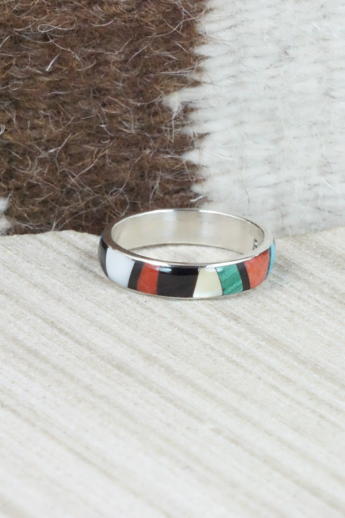 Multi Stone & Sterling Silver Ring - Rose Ukestine - Size 10
