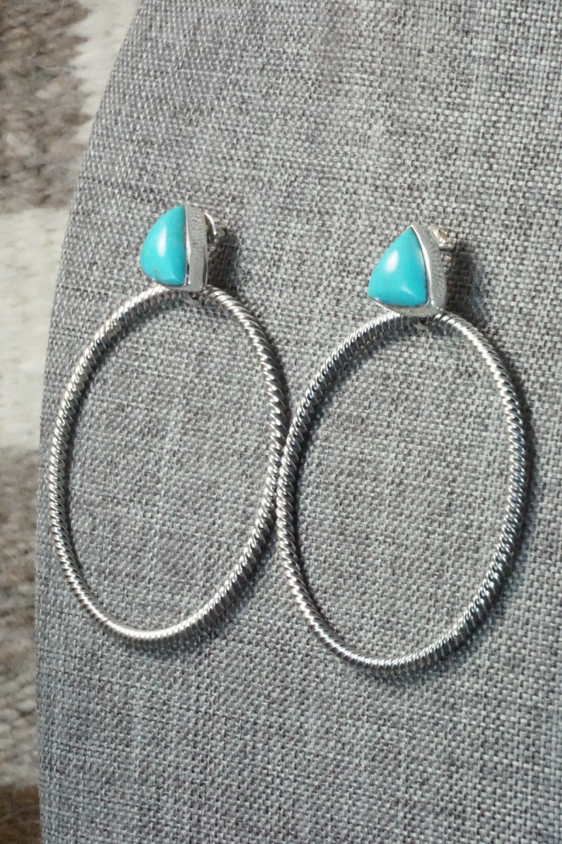Turquoise & Sterling Silver Earrings - Verley Betone