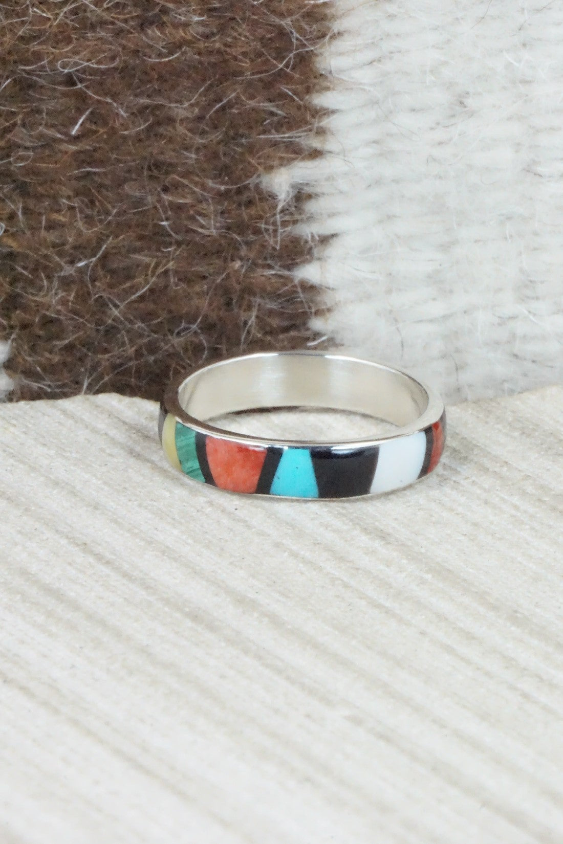 Multi Stone & Sterling Silver Ring - Rose Ukestine - Size 10
