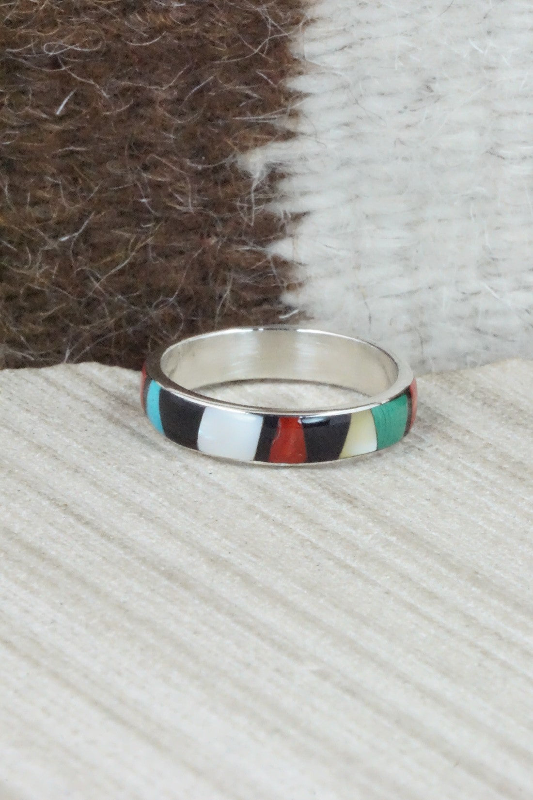 Multi Stone & Sterling Silver Ring - Rose Ukestine - Size 10