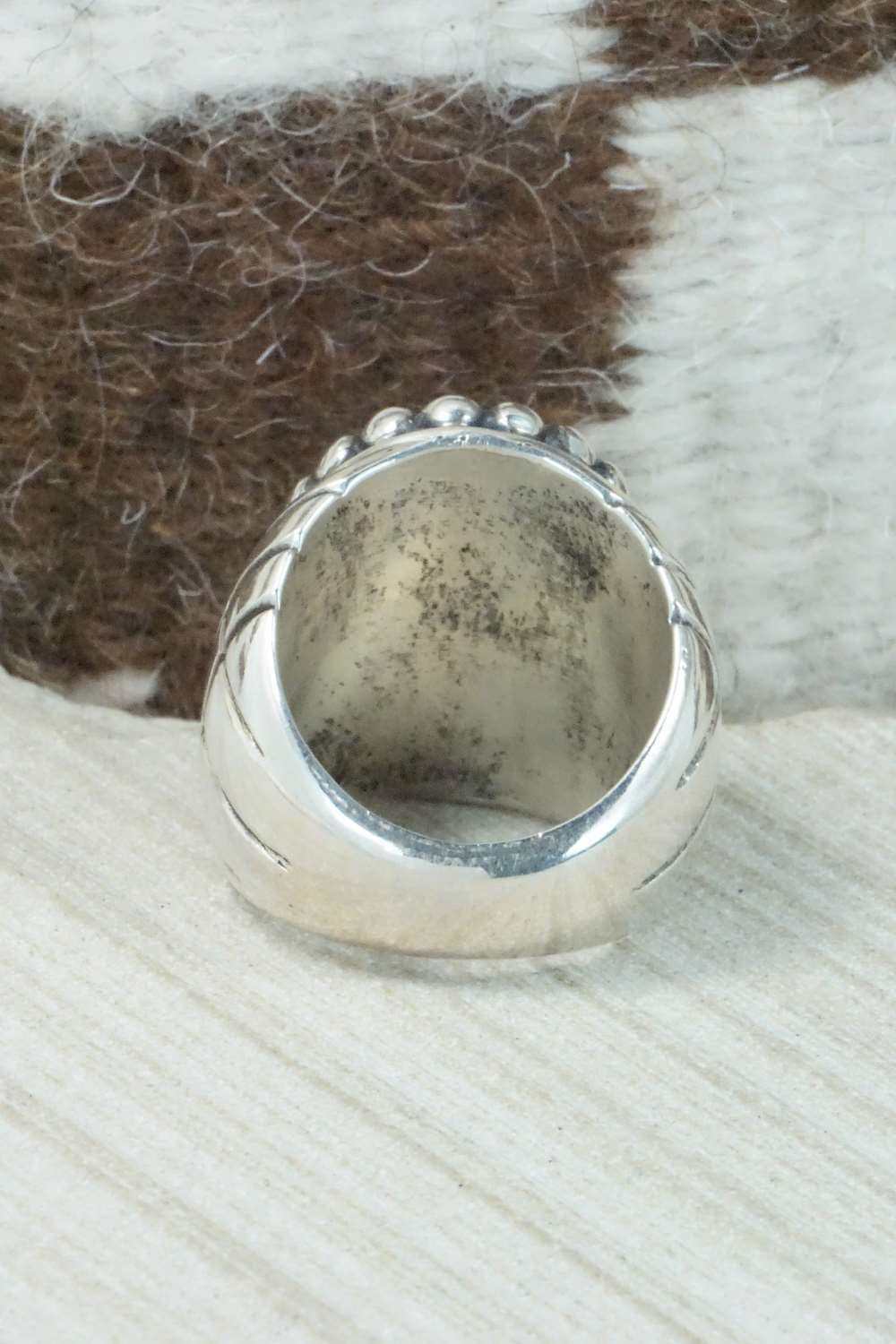 Variscite and Sterling Silver Ring - Navajo - Size 11