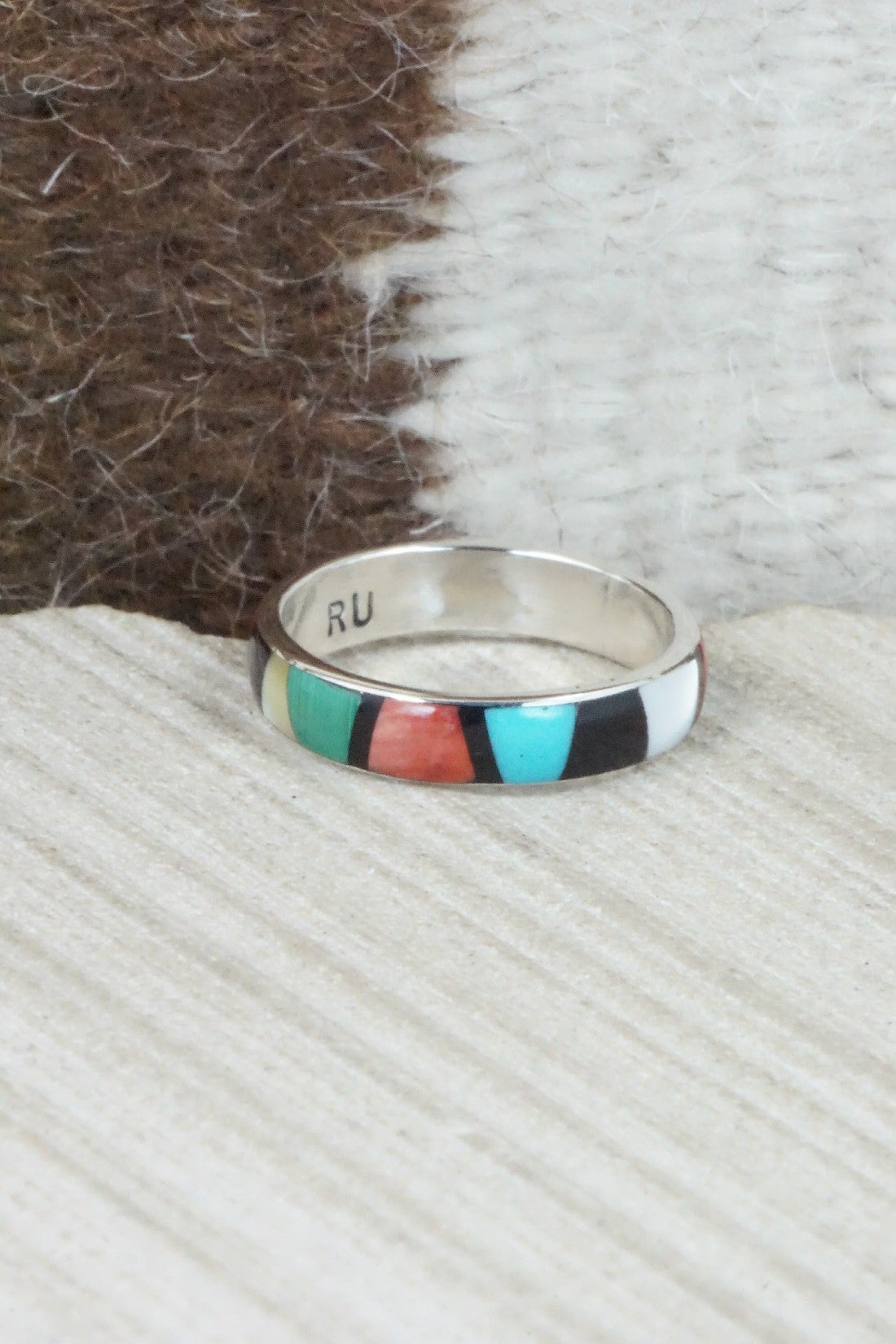 Multi Stone & Sterling Silver Ring - Rose Ukestine - Size 10