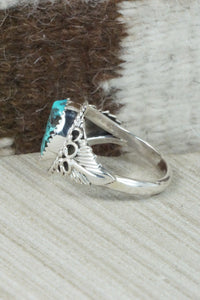 Turquoise and Sterling Silver Ring - Jeanette Saunders - Size 13.75