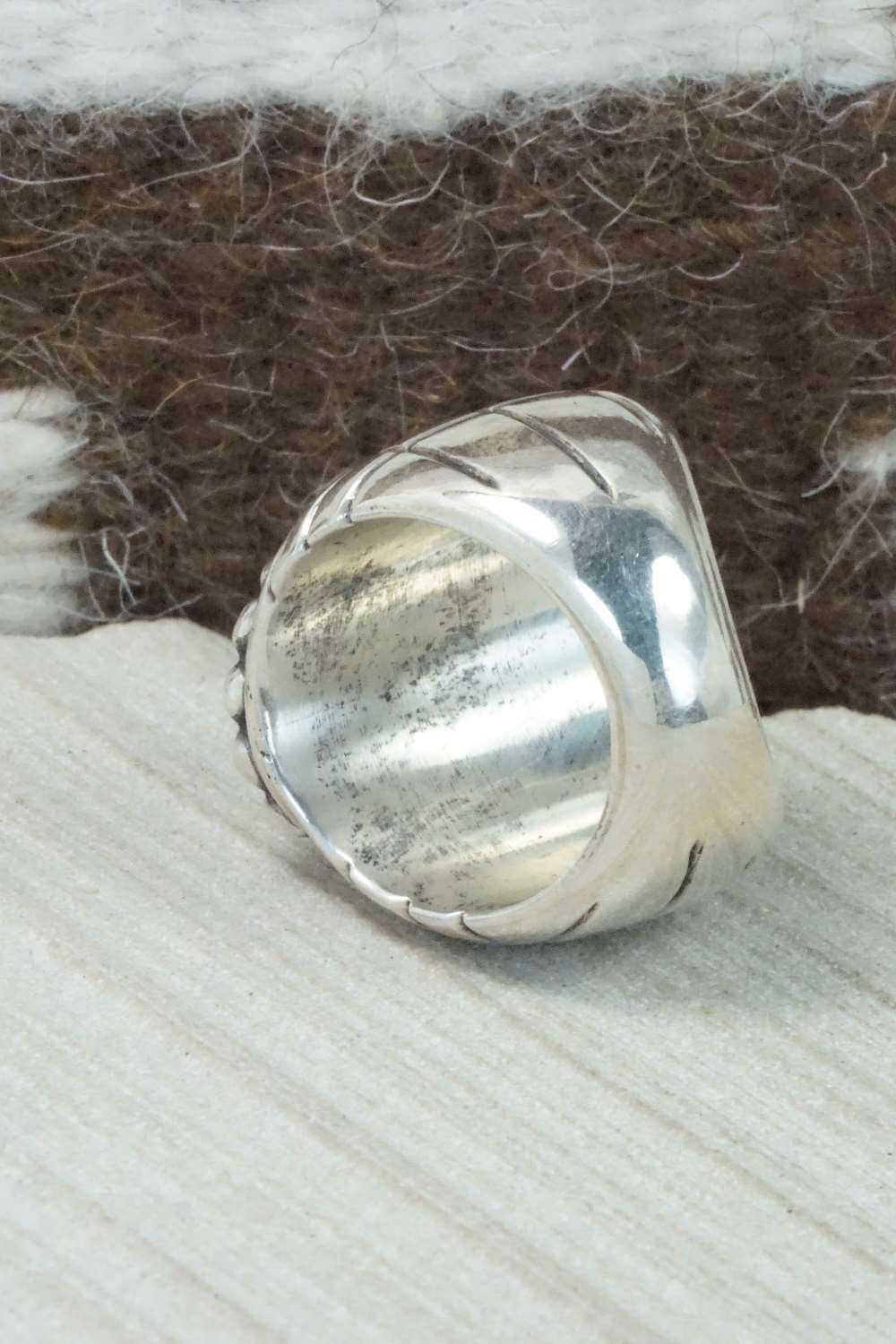 Variscite and Sterling Silver Ring - Navajo - Size 11