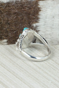 Turquoise and Sterling Silver Ring - Jeanette Saunders - Size 13.75
