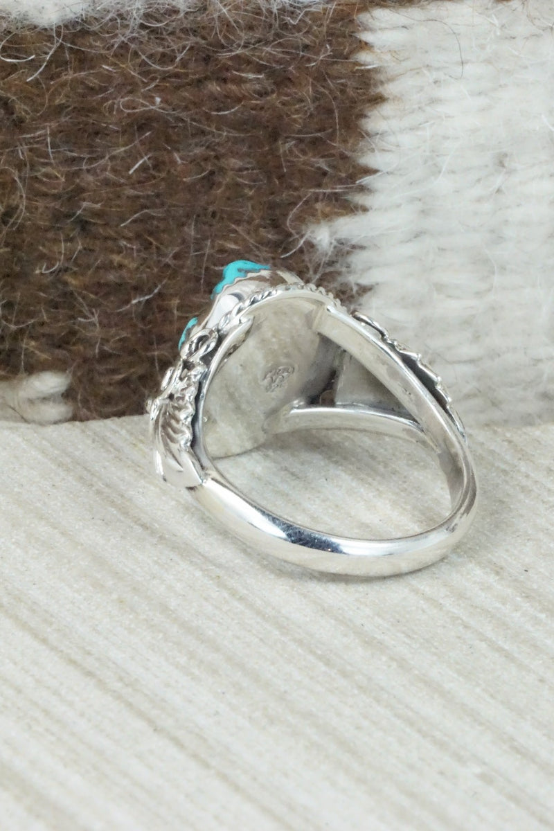 Turquoise and Sterling Silver Ring - Jeanette Saunders - Size 13.75