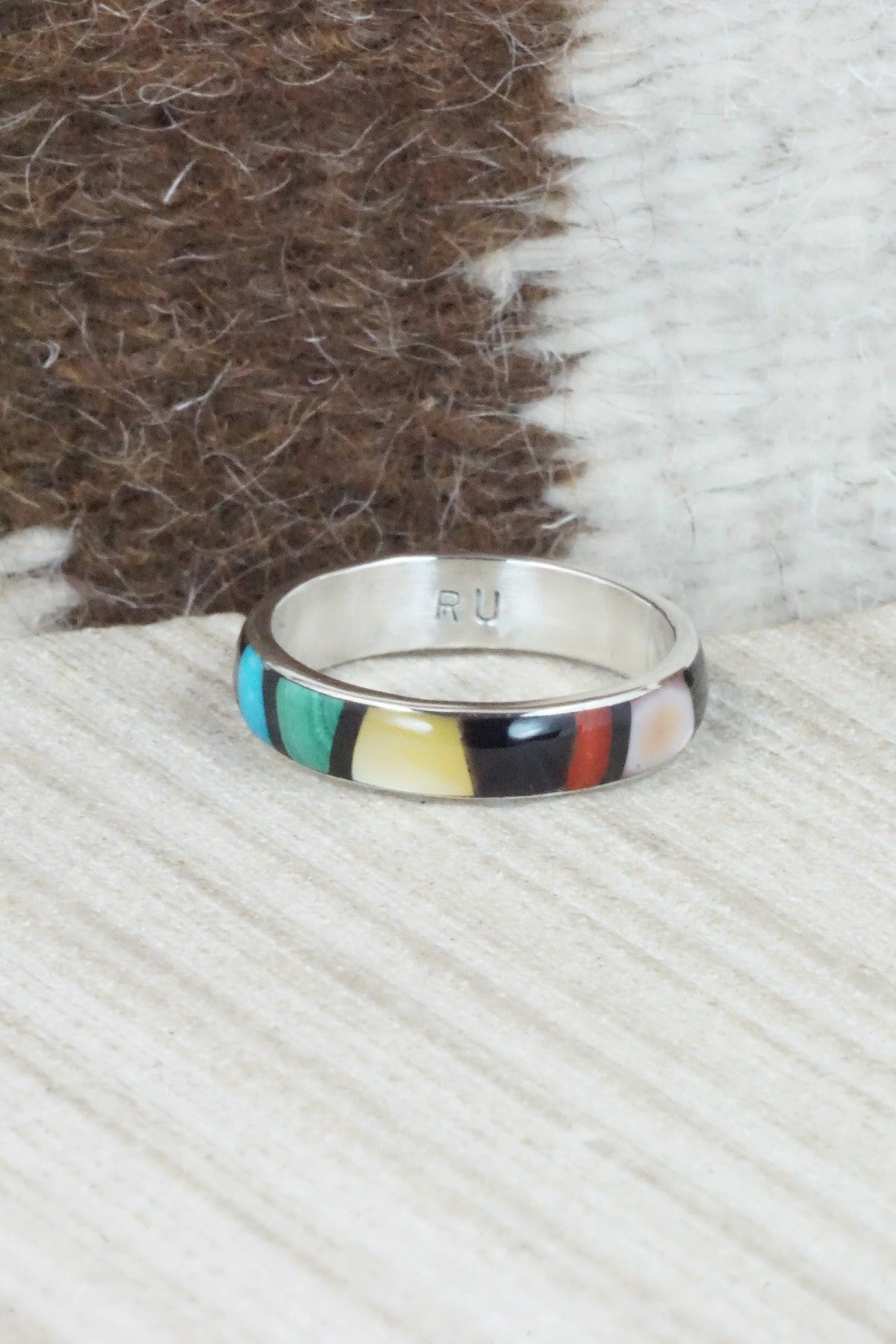 Multi Stone & Sterling Silver Ring - Rose Ukestine - Size 10.5