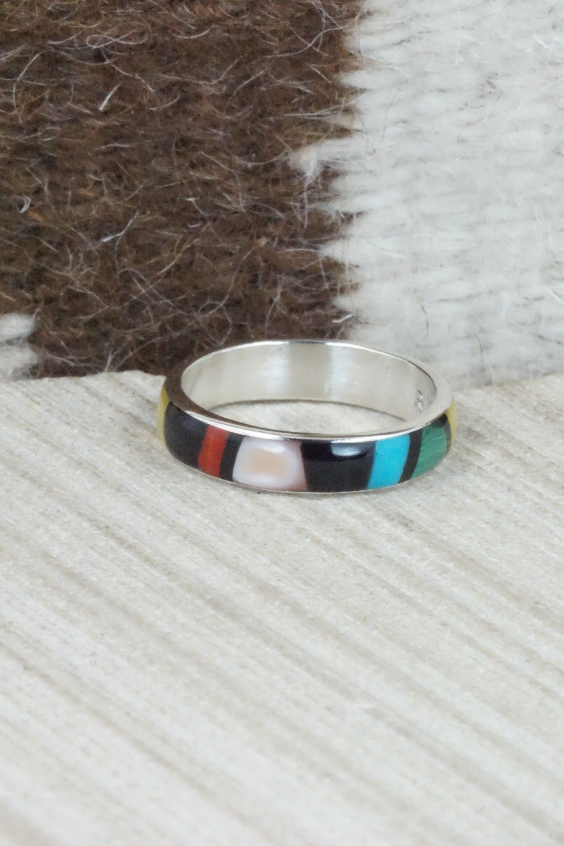 Multi Stone & Sterling Silver Ring - Rose Ukestine - Size 10.5