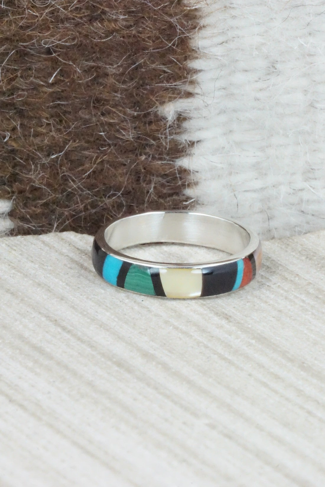 Multi Stone & Sterling Silver Ring - Rose Ukestine - Size 10.5