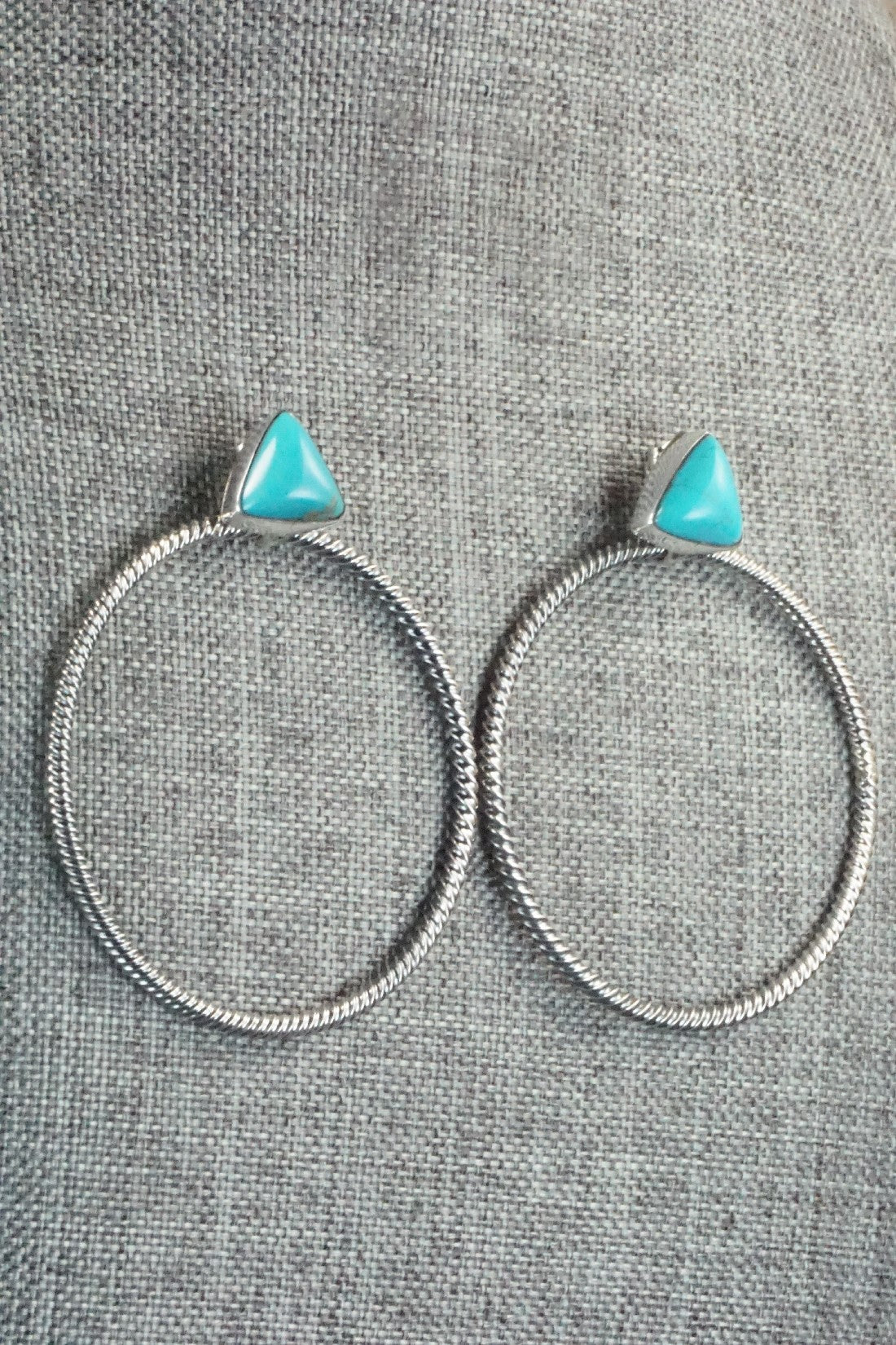 Turquoise & Sterling Silver Earrings - Verley Betone