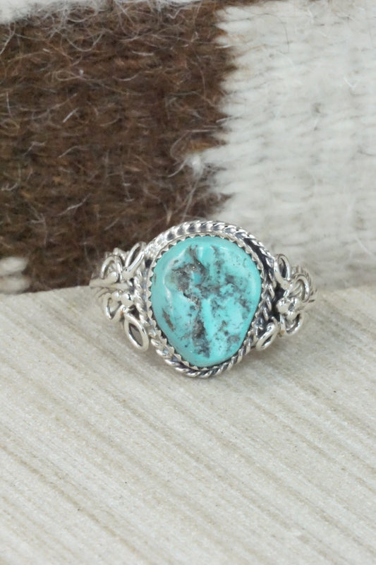 Turquoise and Sterling Silver Ring - Jeanette Saunders - Size 14