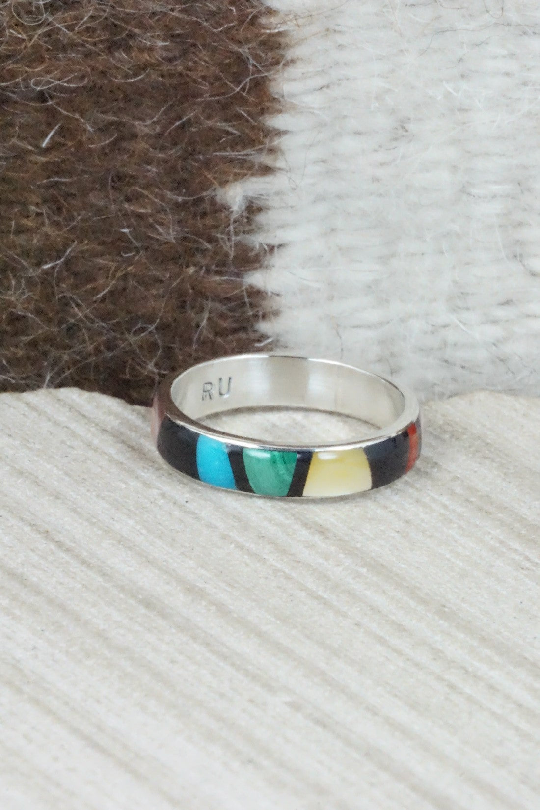 Multi Stone & Sterling Silver Ring - Rose Ukestine - Size 10.5