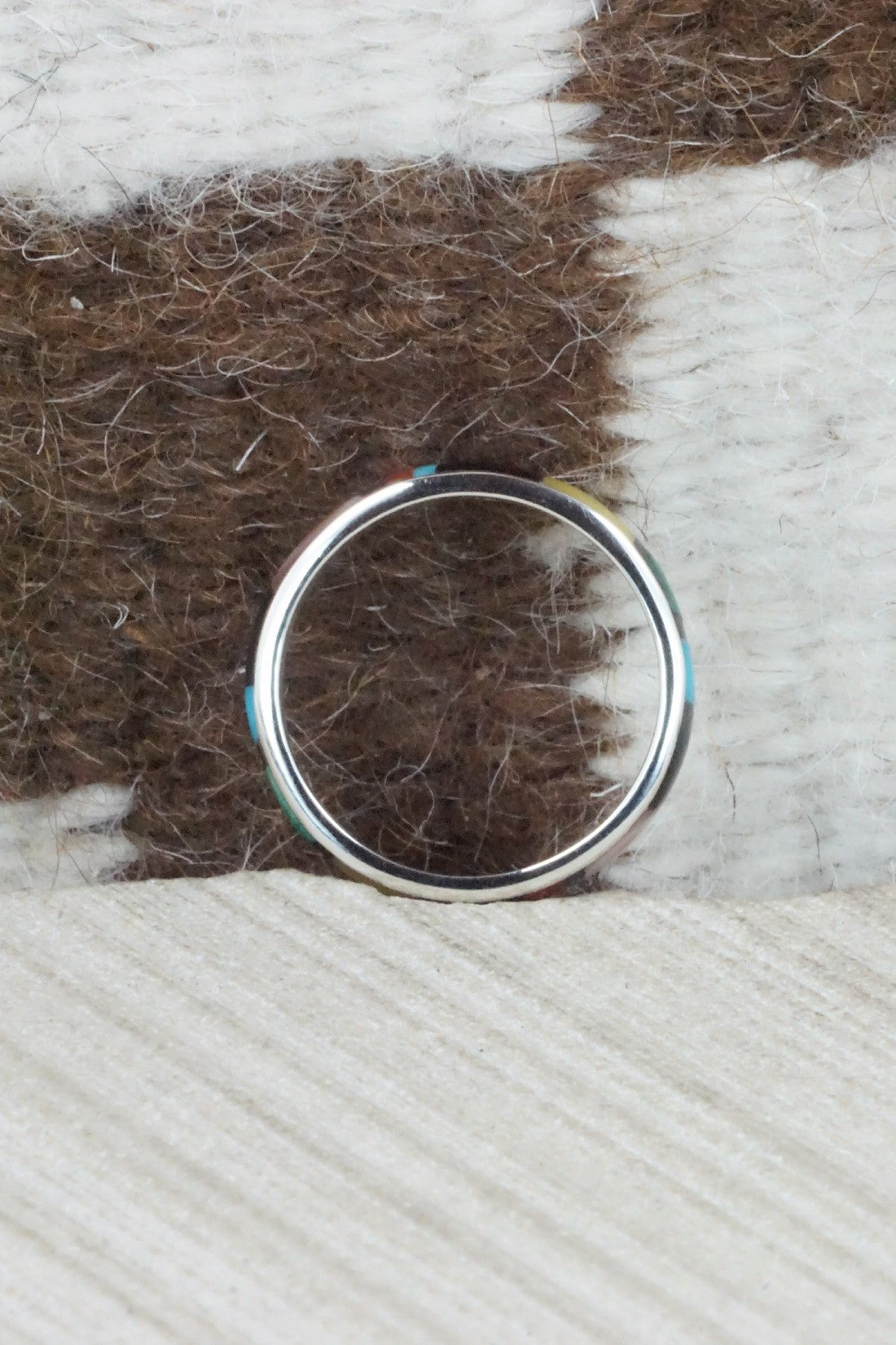 Multi Stone & Sterling Silver Ring - Rose Ukestine - Size 10.5