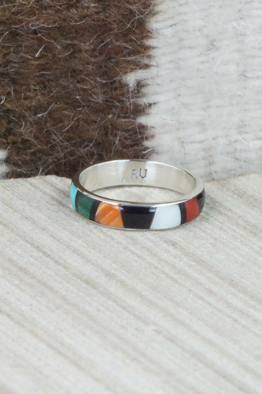 Multi Stone & Sterling Silver Ring - Rose Ukestine - Size 11