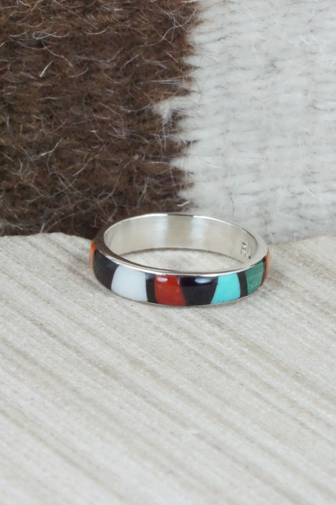 Multi Stone & Sterling Silver Ring - Rose Ukestine - Size 11