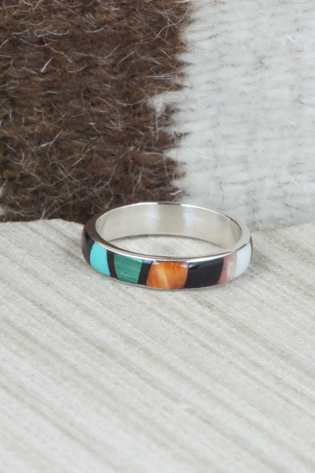 Multi Stone & Sterling Silver Ring - Rose Ukestine - Size 11