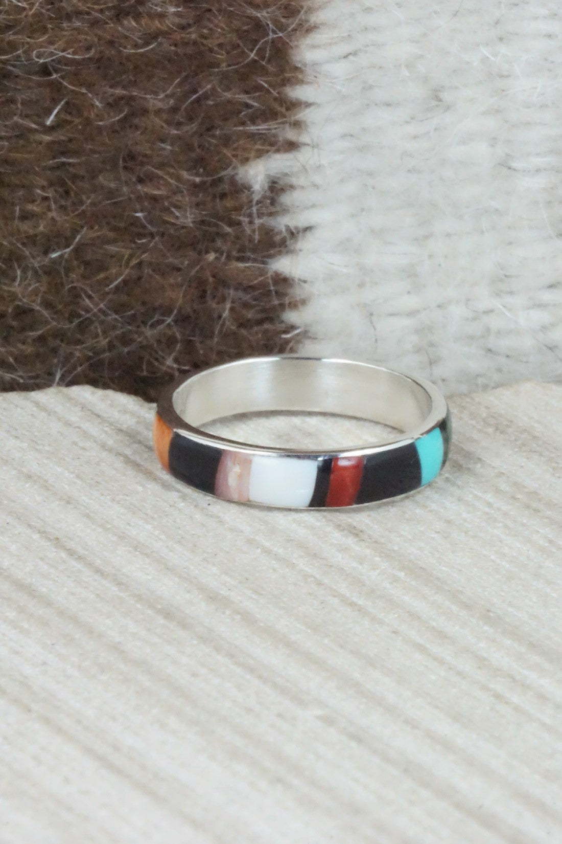 Multi Stone & Sterling Silver Ring - Rose Ukestine - Size 11