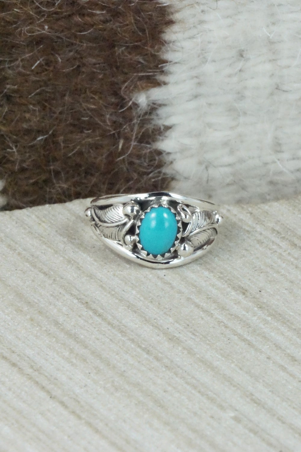 Turquoise and Sterling Silver Ring - Roger Pino - Size 7