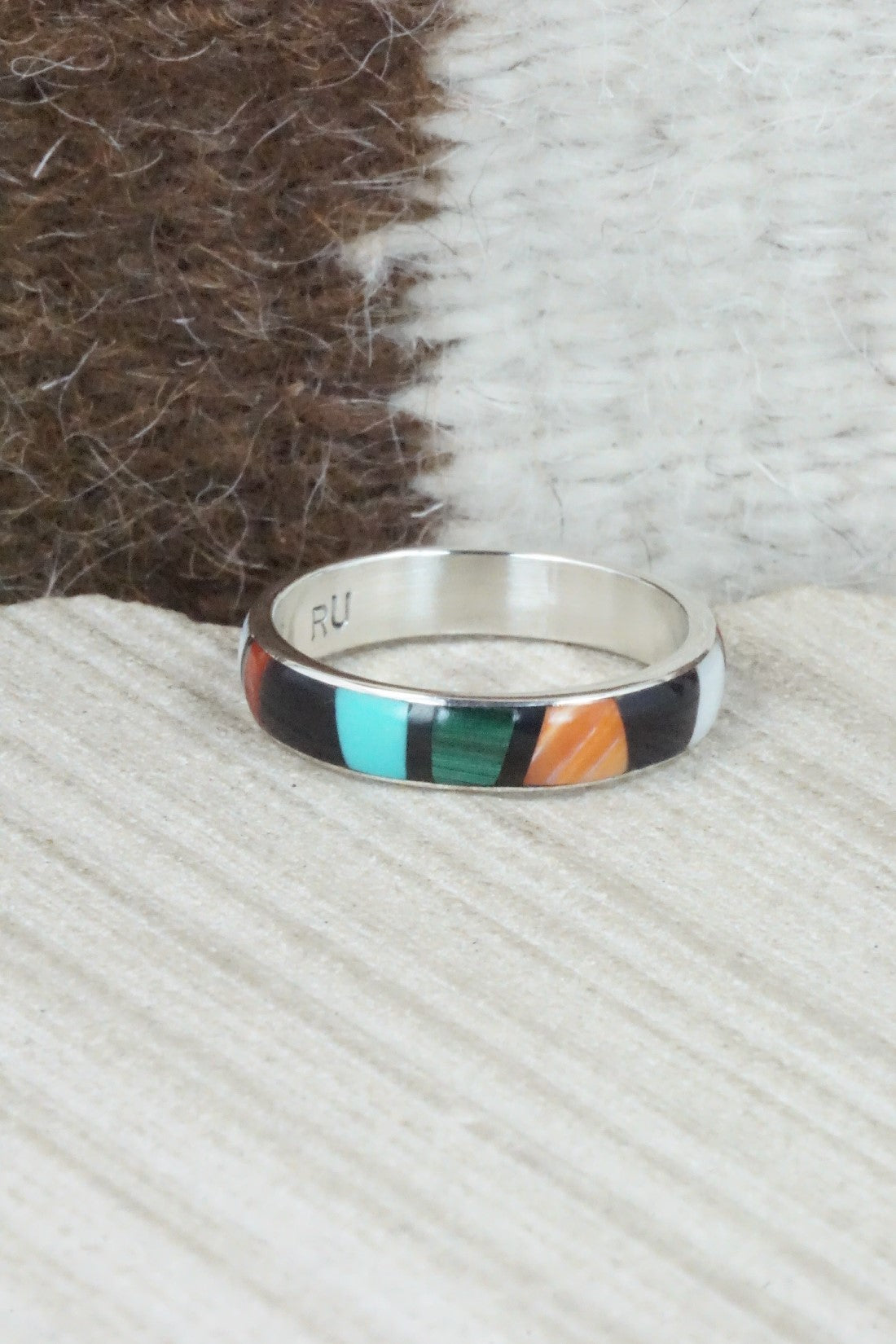 Multi Stone & Sterling Silver Ring - Rose Ukestine - Size 11