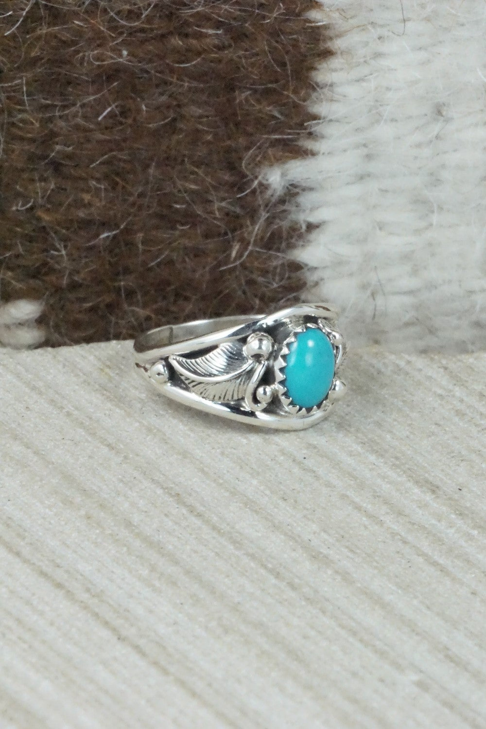 Turquoise and Sterling Silver Ring - Roger Pino - Size 7