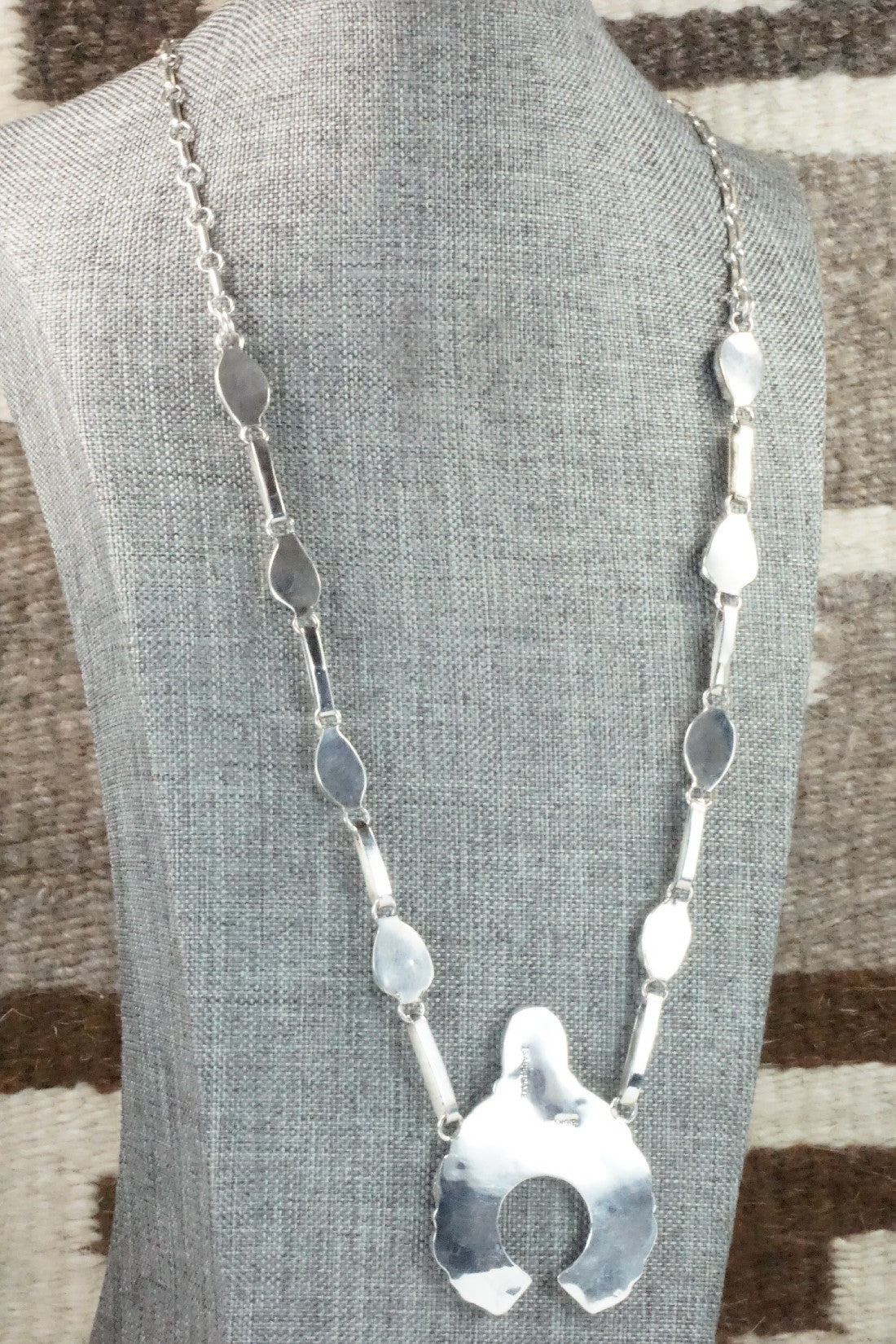 Turquoise & Sterling Silver Necklace and Earrings Set - Vangie Tsabetsaye
