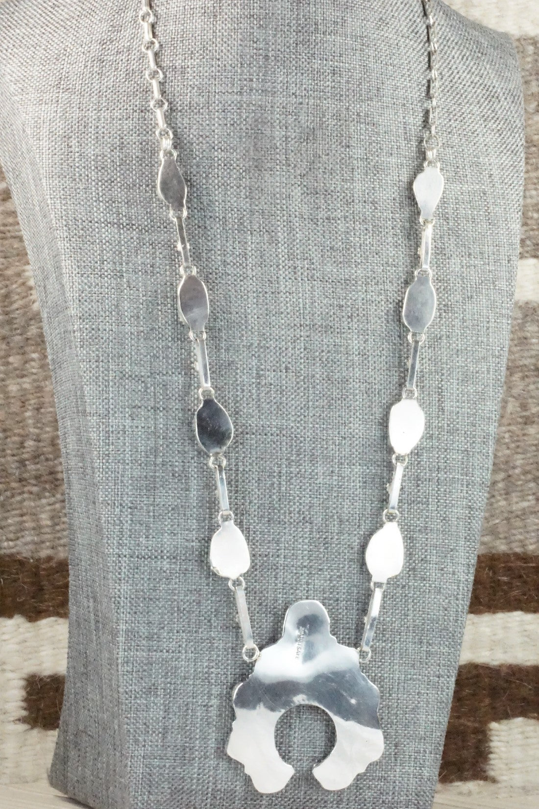 Turquoise & Sterling Silver Necklace and Earrings Set - Vangie Tsabetsaye