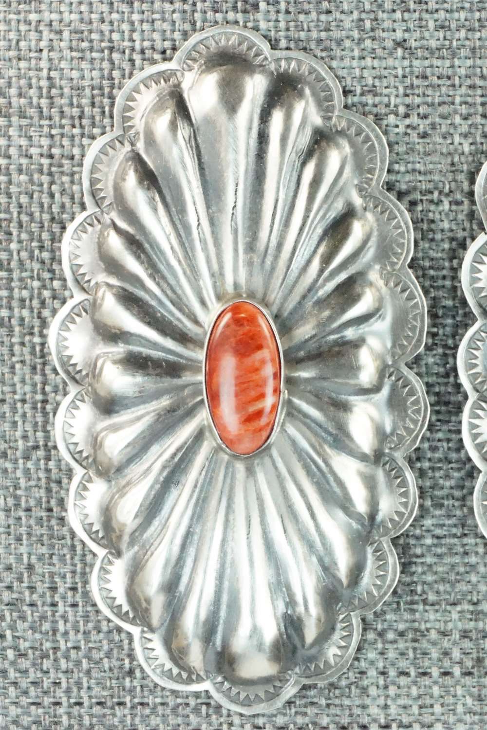 Spiny Oyster and Sterling Silver Earrings - Rita Lee
