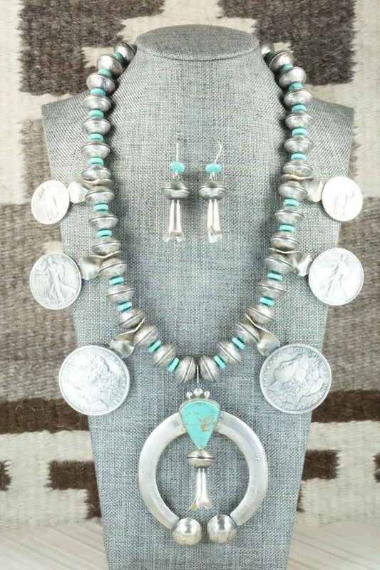 Turquoise & Sterling Silver Squash Blossom Set - James McCabe