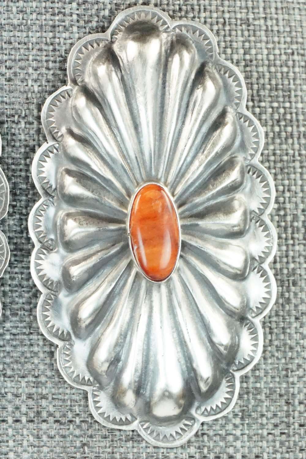 Spiny Oyster and Sterling Silver Earrings - Rita Lee