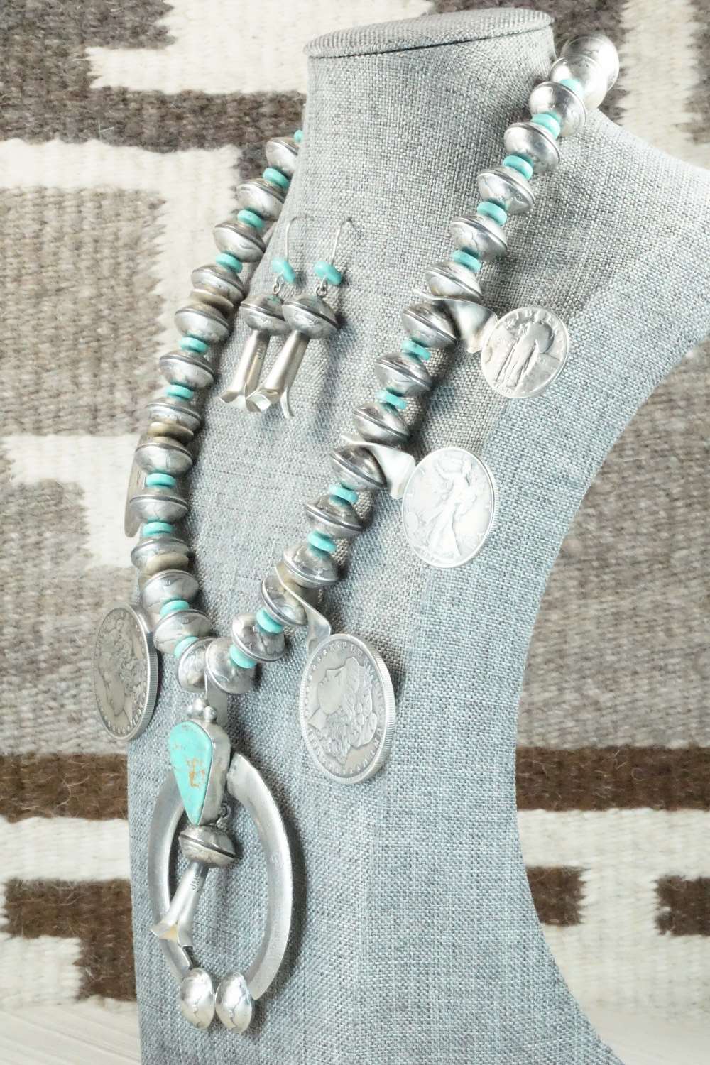Turquoise & Sterling Silver Squash Blossom Set - James McCabe