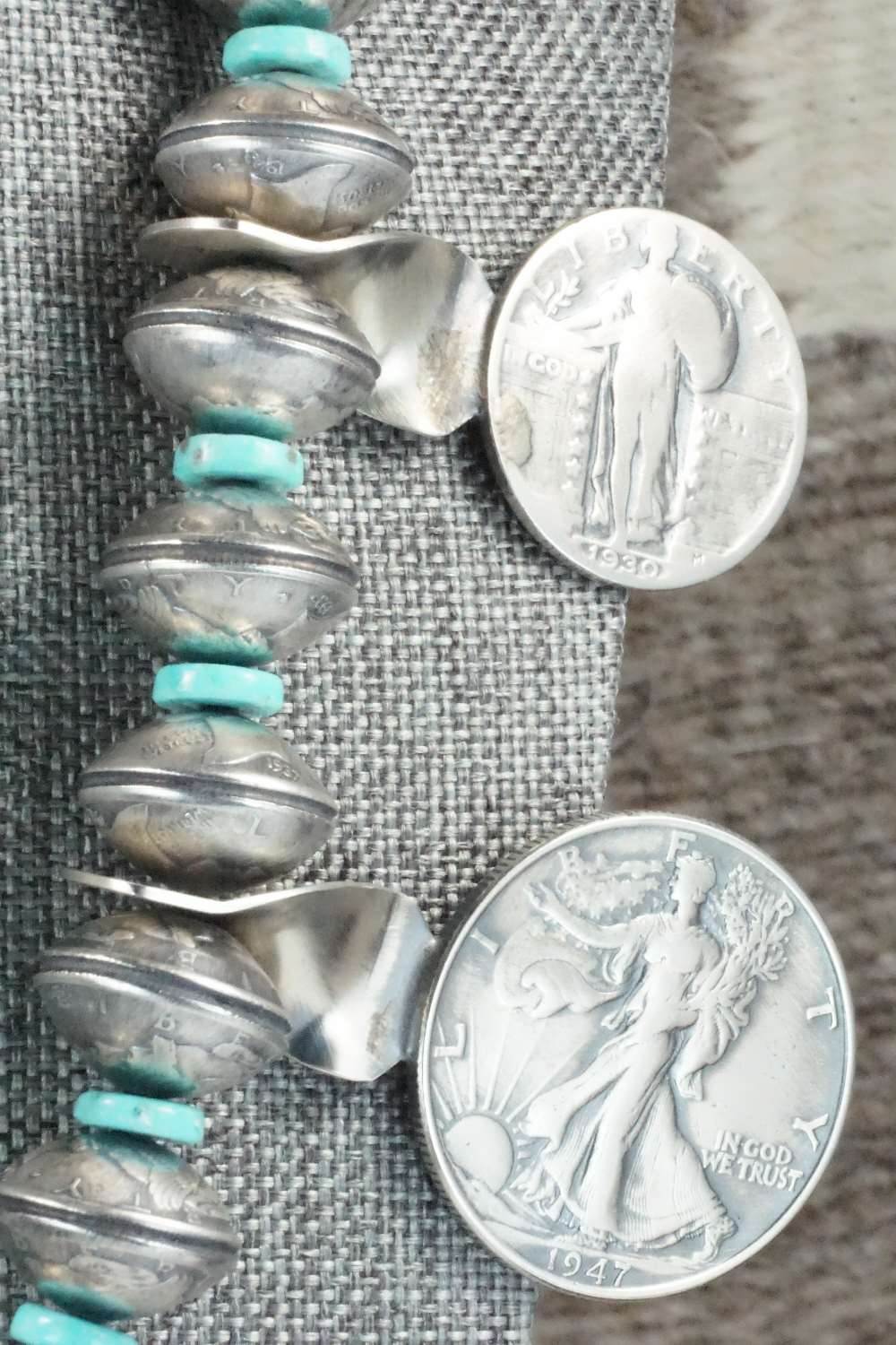 Turquoise & Sterling Silver Squash Blossom Set - James McCabe
