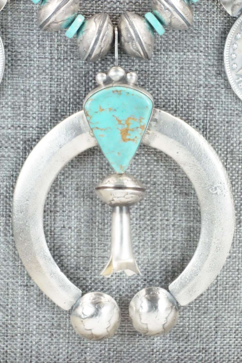 Turquoise & Sterling Silver Squash Blossom Set - James McCabe